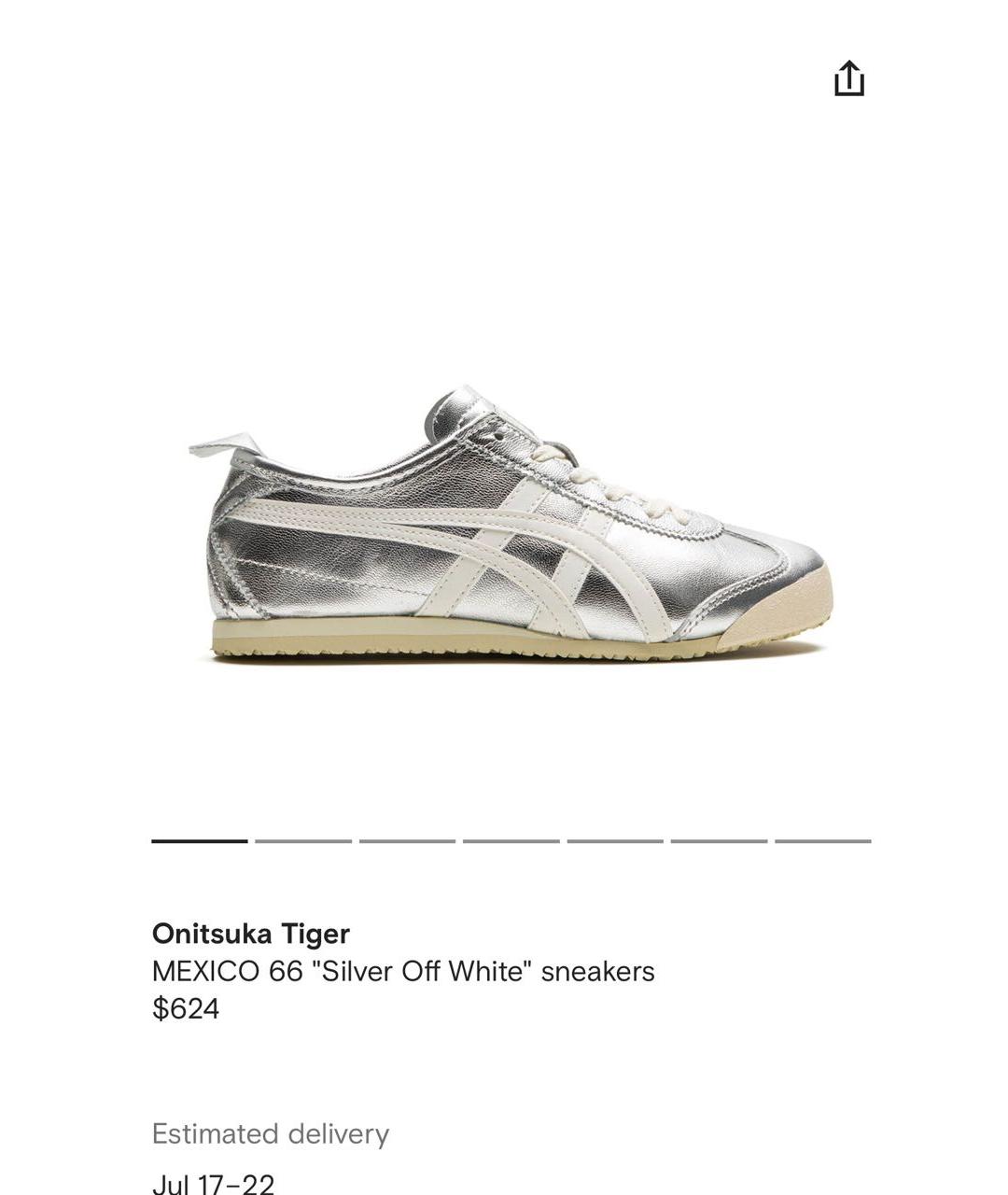 ONITSUKA TIGER Серебряные замшевые кеды, фото 4