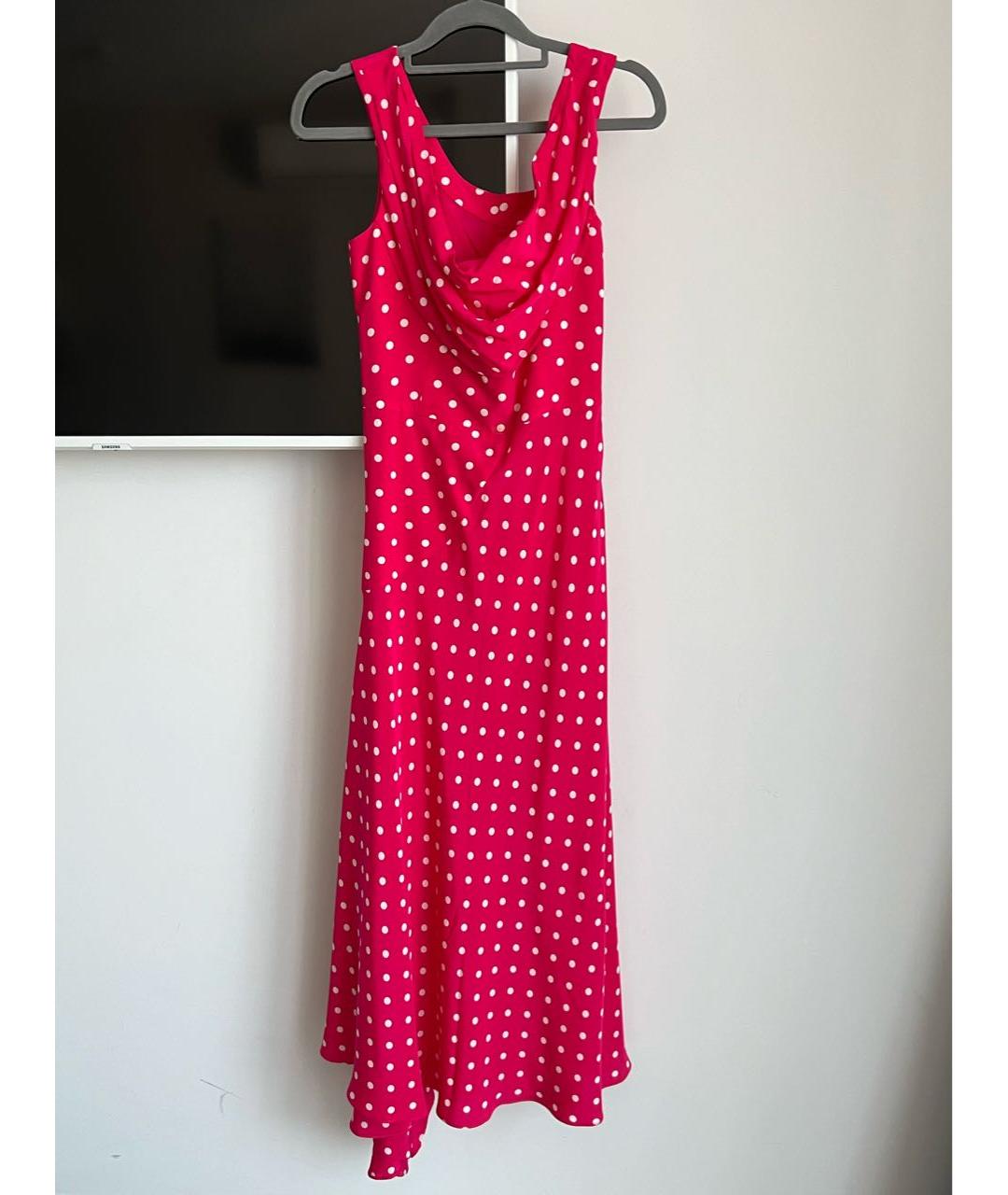 ALESSANDRA RICH Розовое хлопко-эластановое повседневное платье, фото 5