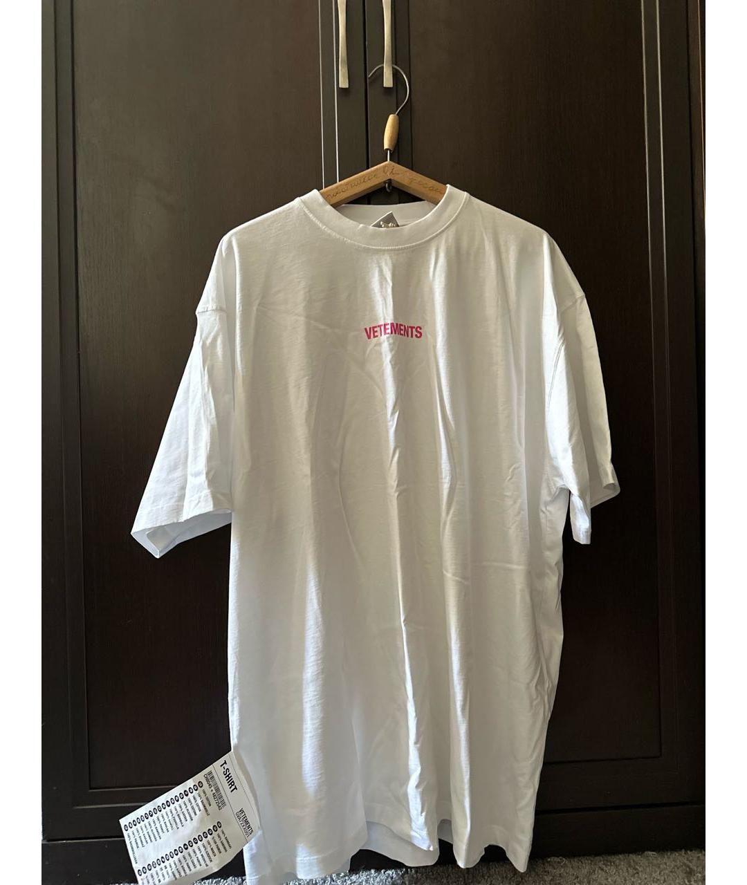 VETEMENTS Белая хлопковая футболка, фото 4