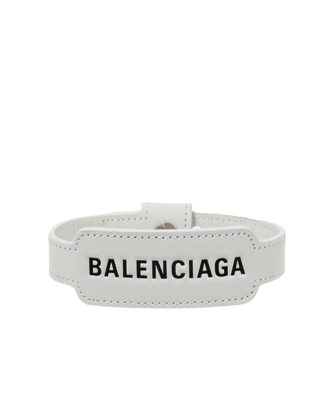 BALENCIAGA Белый кожаный браслет, фото 1