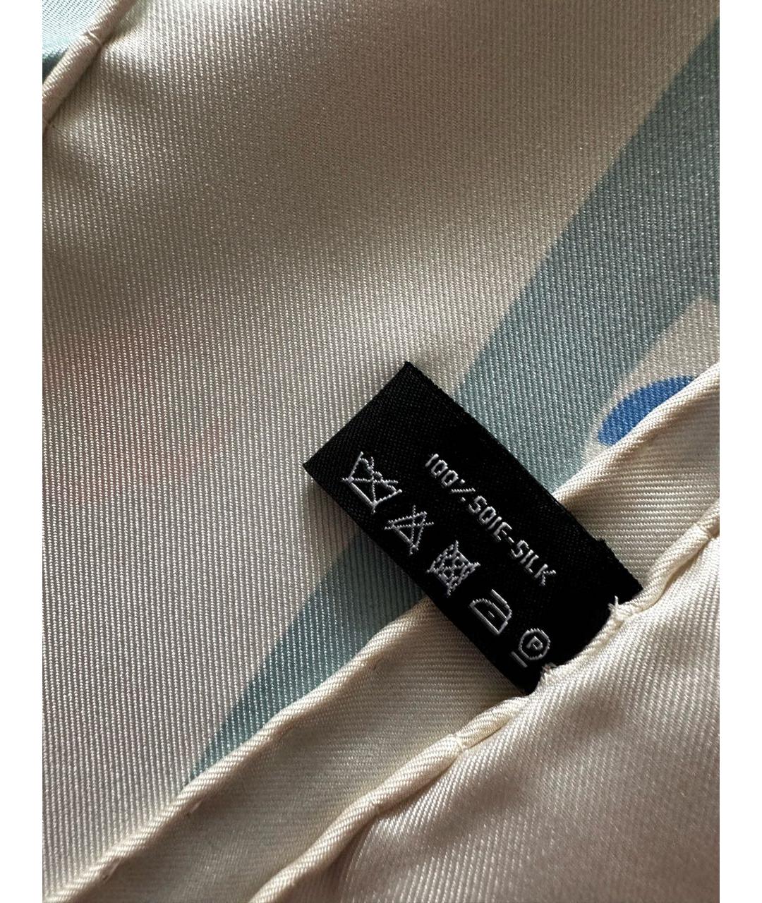 CHANEL Голубой шелковый платок, фото 7