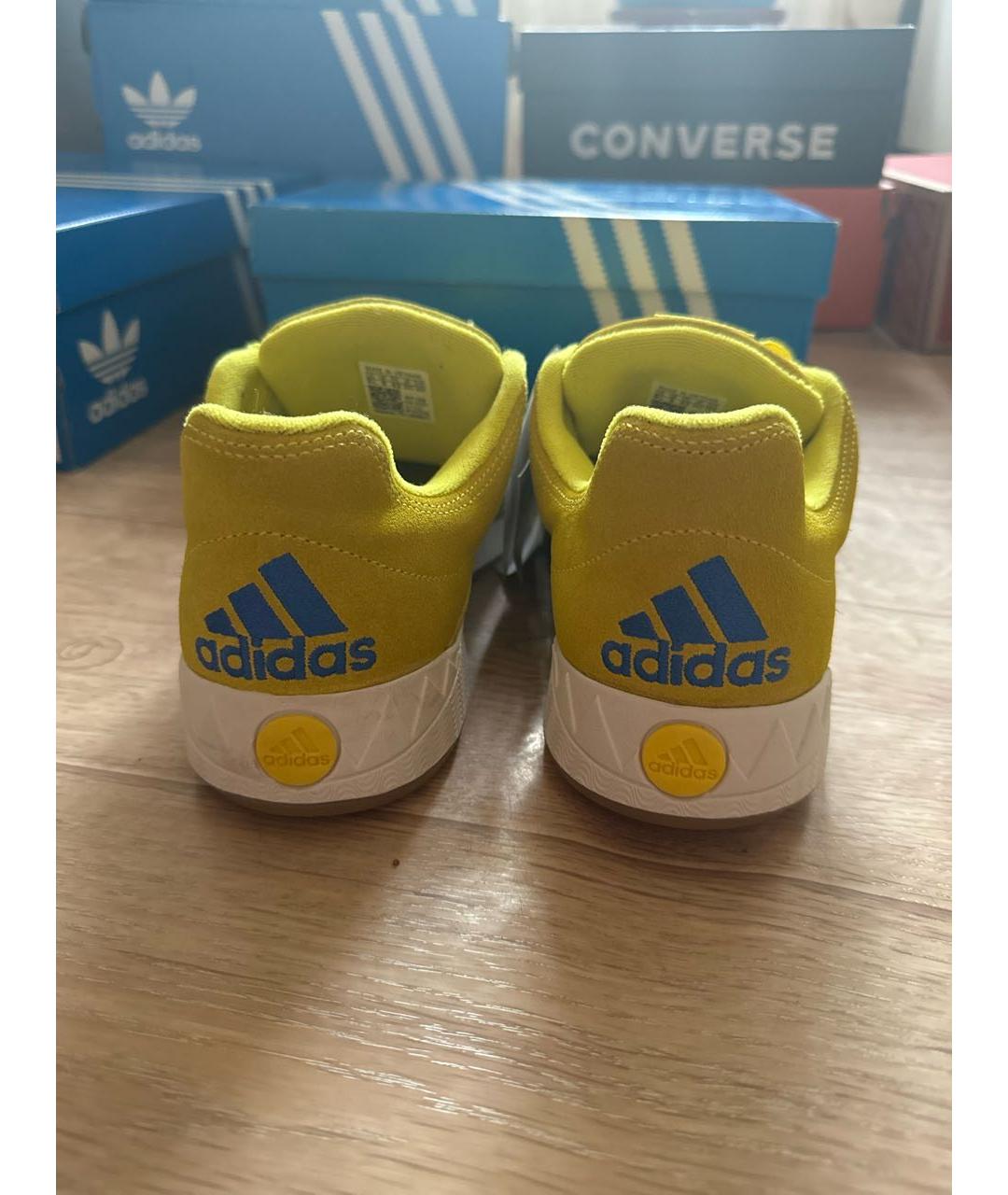 ADIDAS Горчичные замшевые низкие кроссовки / кеды, фото 4