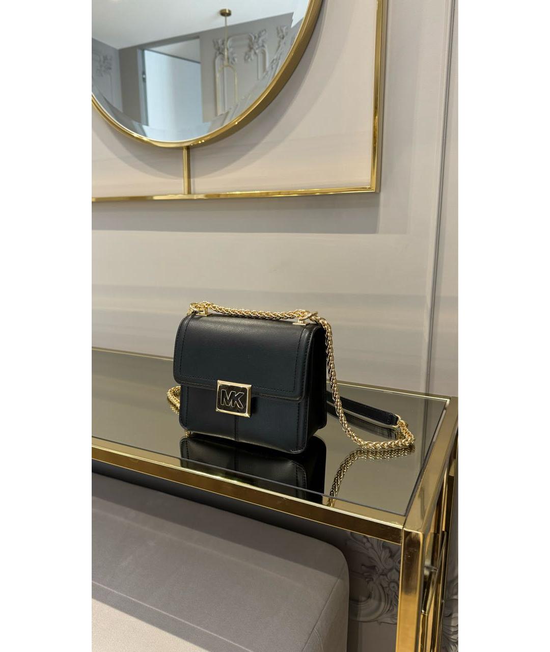 MICHAEL KORS Черная кожаная сумка через плечо, фото 5