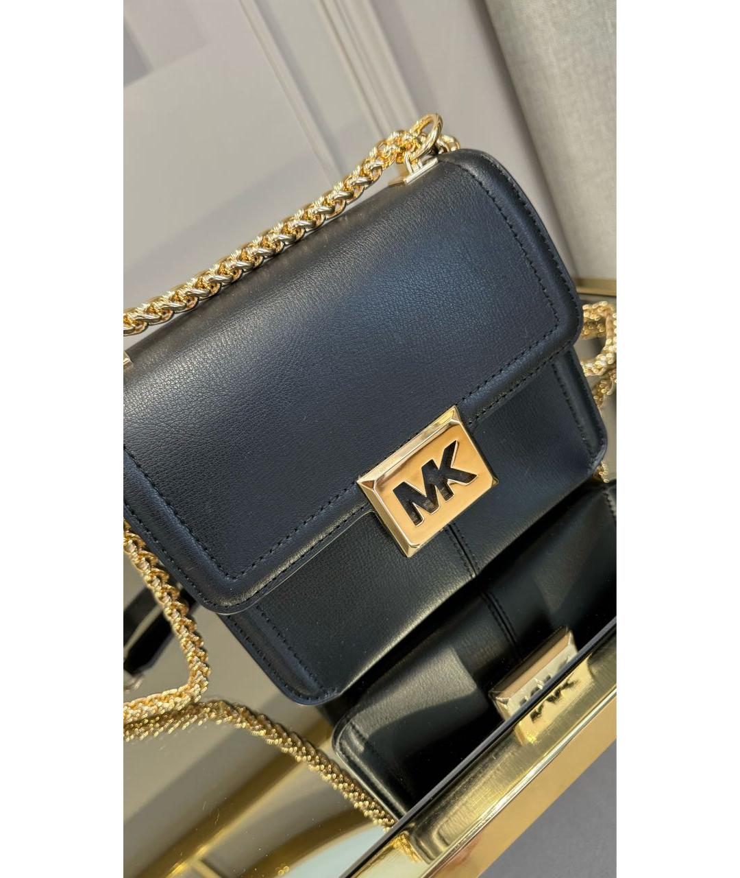 MICHAEL KORS Черная кожаная сумка через плечо, фото 4