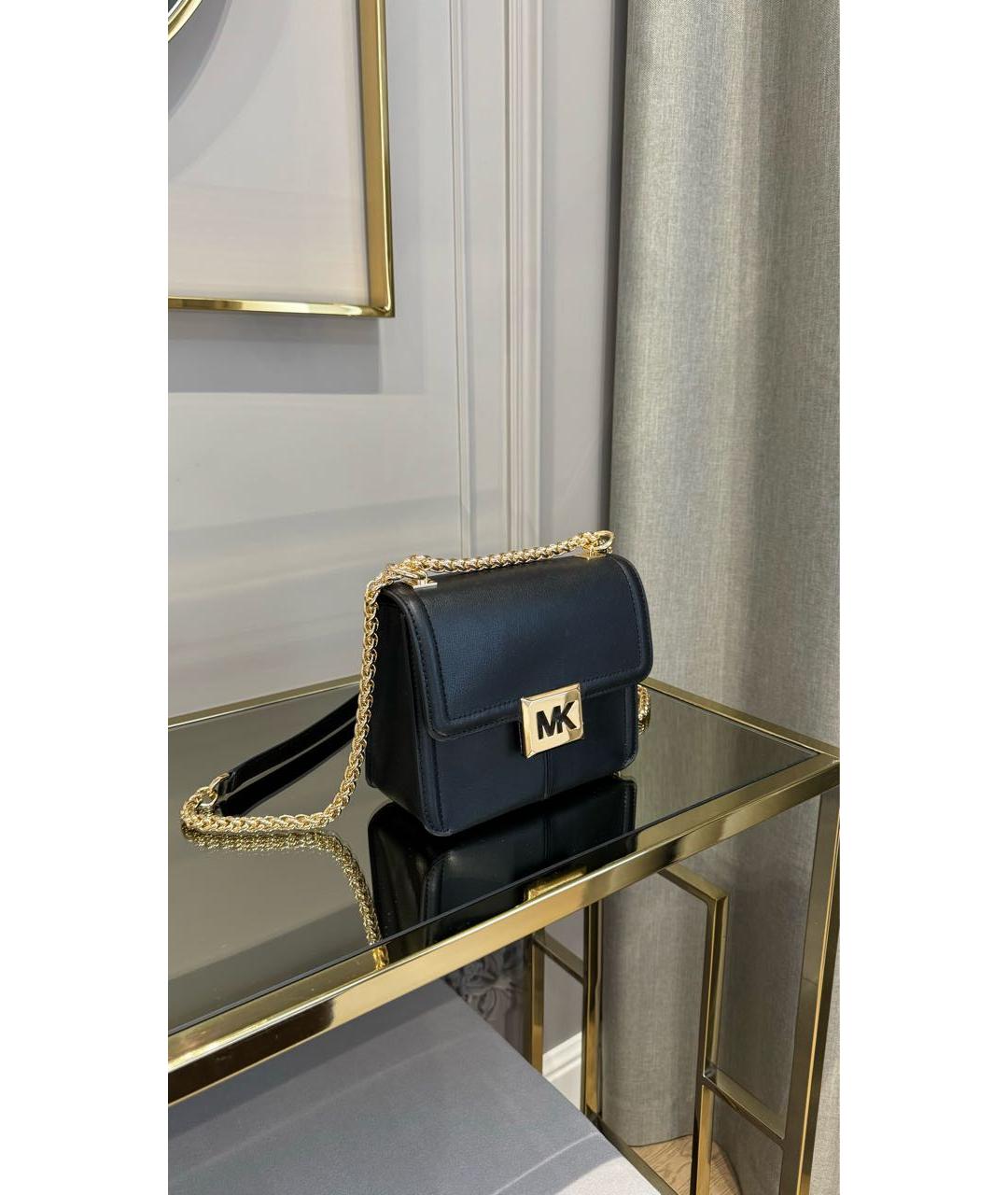 MICHAEL KORS Черная кожаная сумка через плечо, фото 2