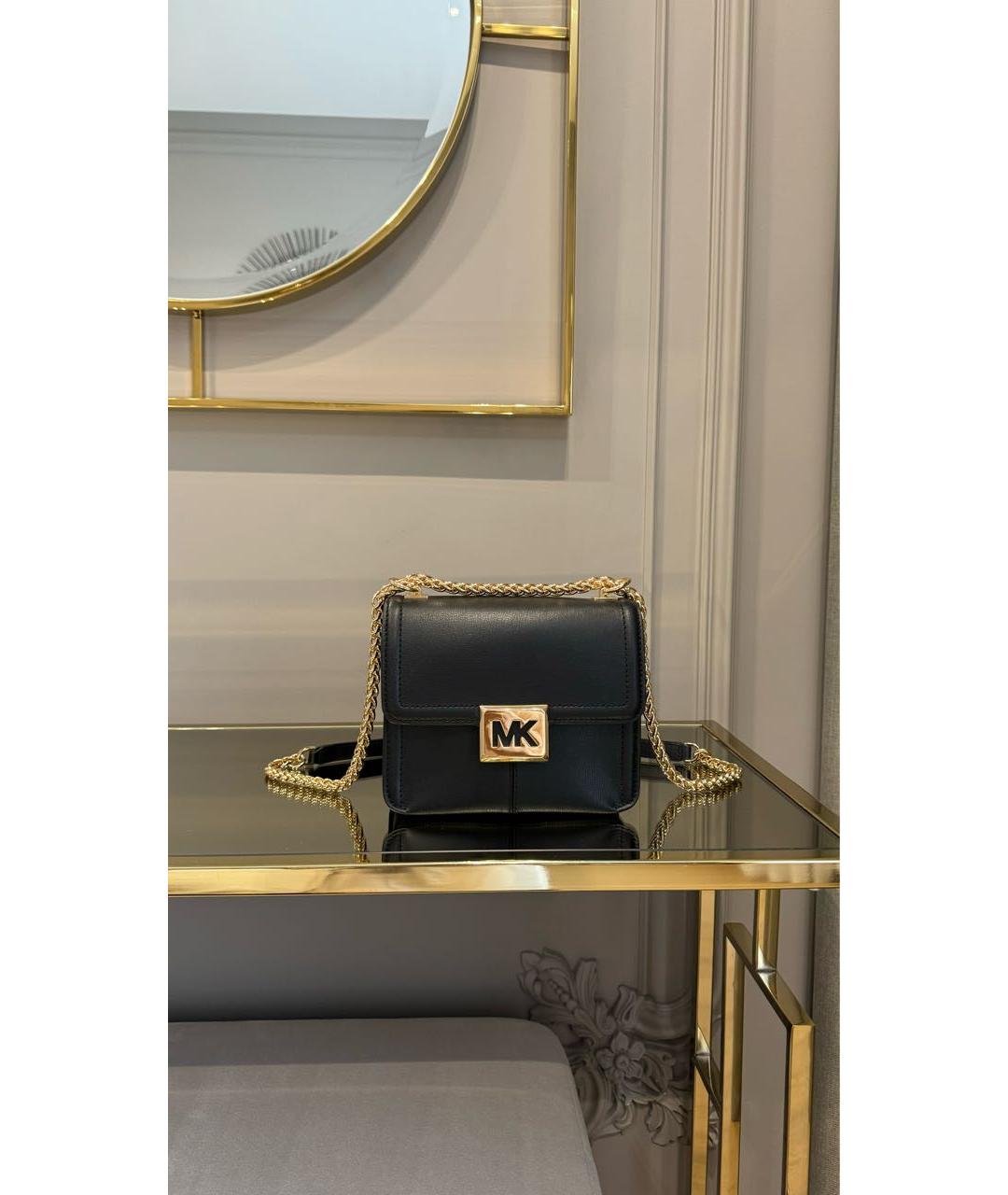 MICHAEL KORS Черная кожаная сумка через плечо, фото 3