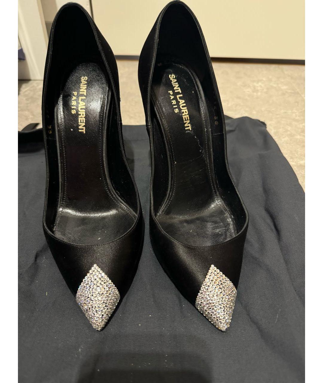 SAINT LAURENT Черные текстильные туфли, фото 5