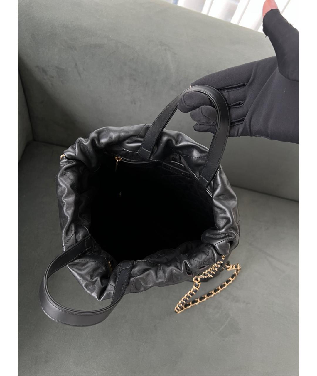 CHANEL Черная кожаная сумка через плечо, фото 6