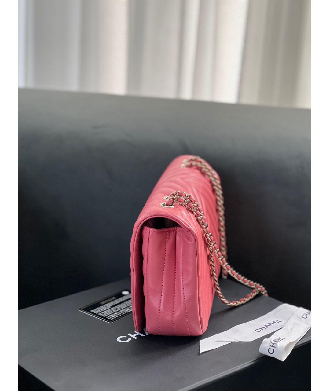 CHANEL Розовая кожаная сумка через плечо, фото 3
