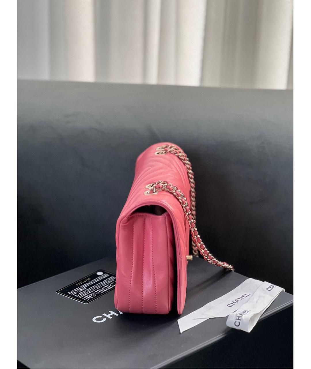 CHANEL Розовая кожаная сумка через плечо, фото 4