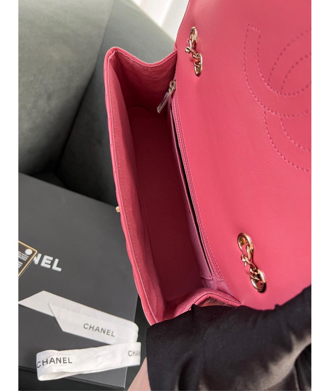 CHANEL Розовая кожаная сумка через плечо, фото 7