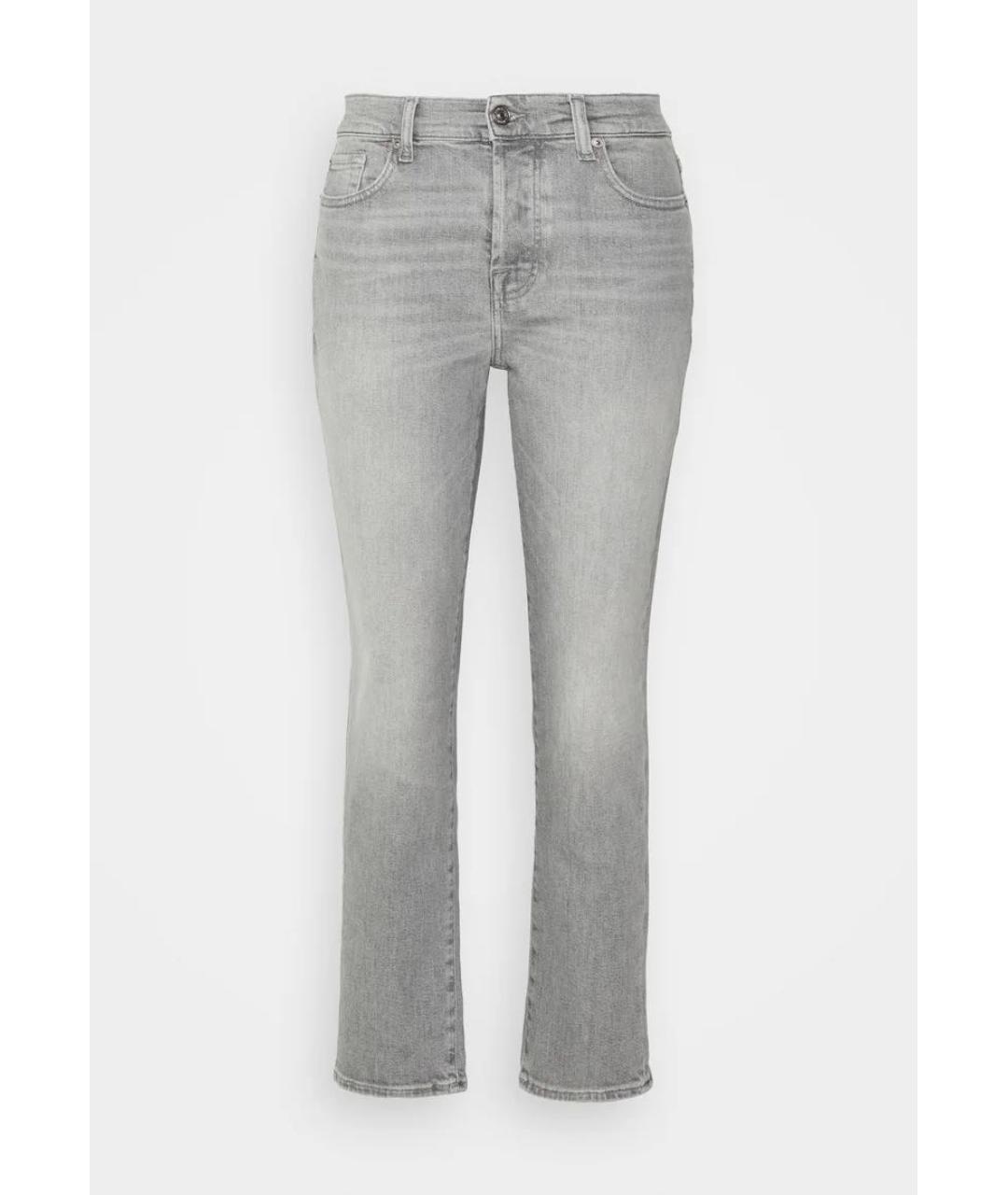 7 FOR ALL MANKIND Серые хлопко-лиоцелловые джинсы слим, фото 9