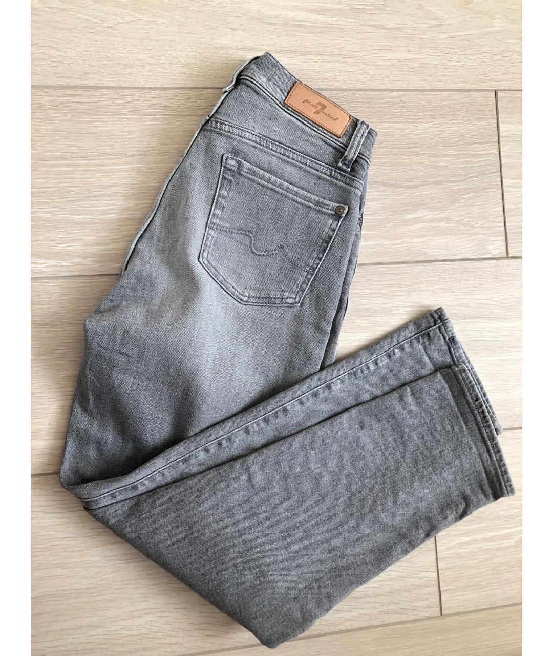 7 FOR ALL MANKIND Серые хлопко-лиоцелловые джинсы слим, фото 7