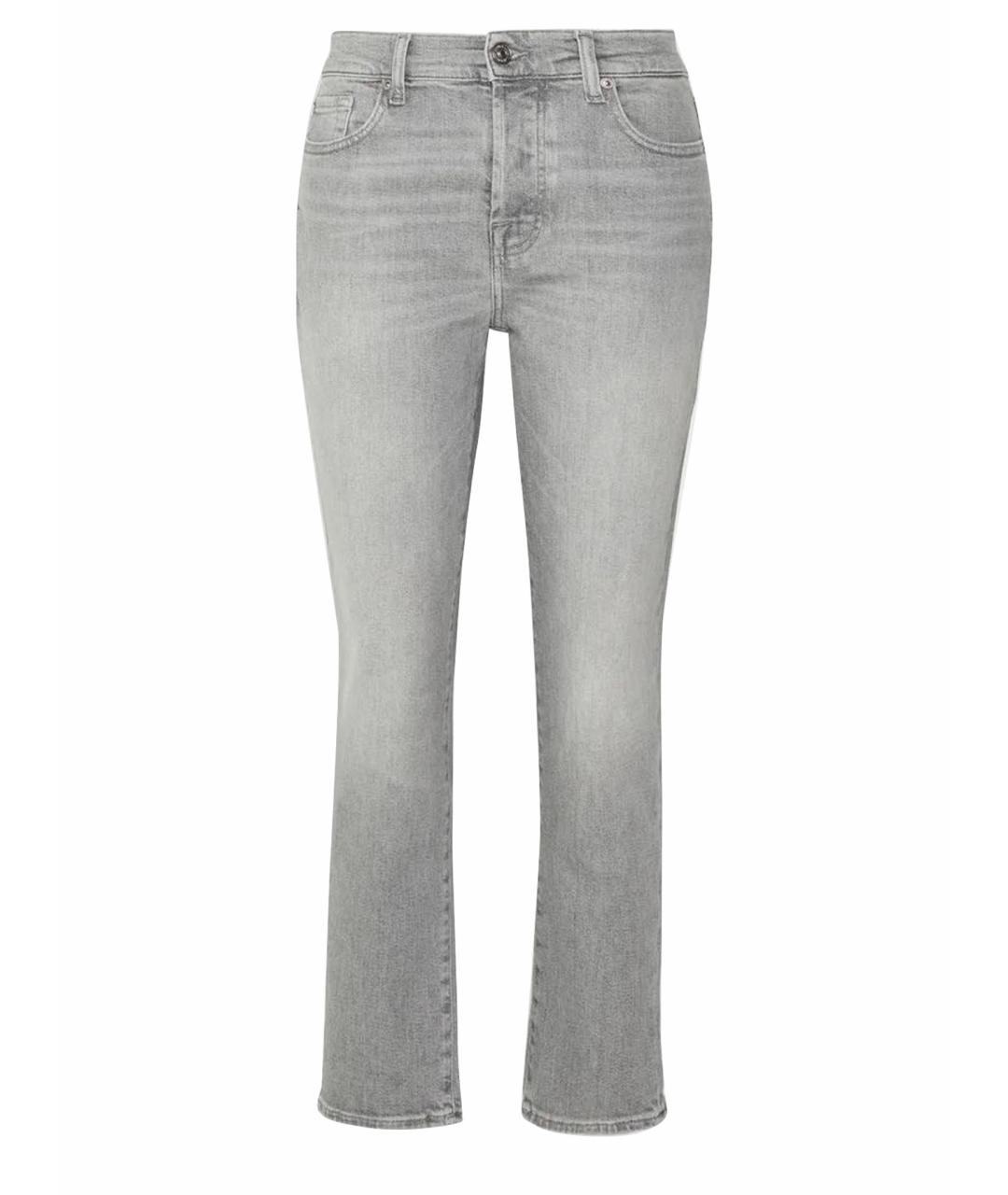 7 FOR ALL MANKIND Серые хлопко-лиоцелловые джинсы слим, фото 1