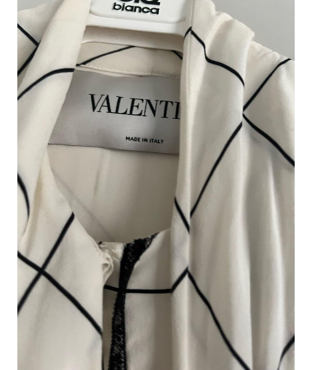 VALENTINO Белое шелковое повседневное платье, фото 3