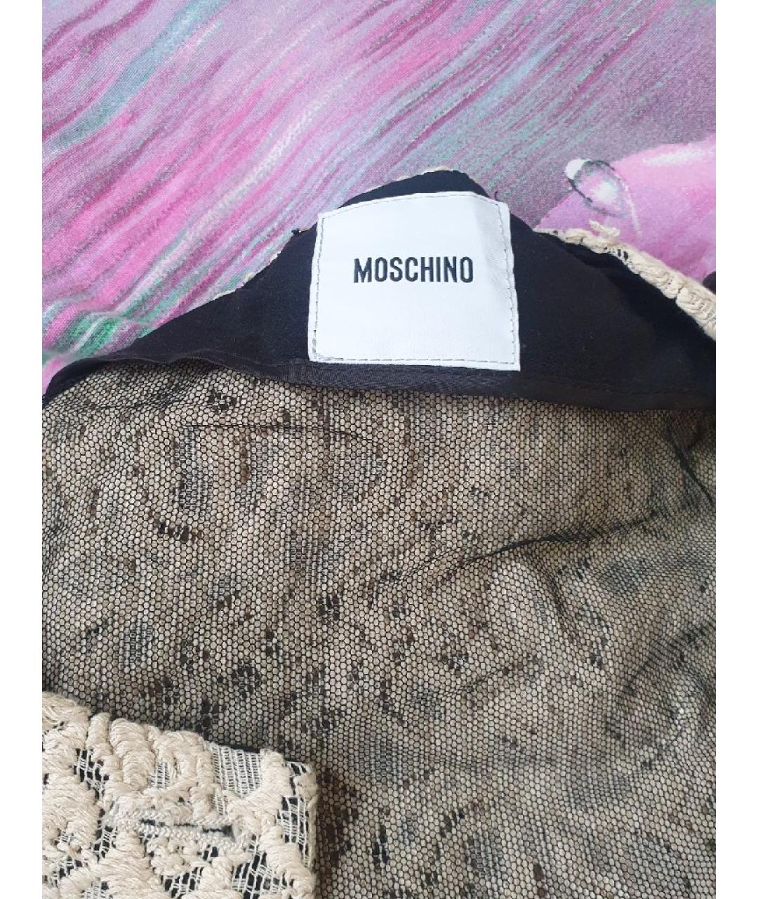 MOSCHINO Бежевый кружевной костюм с юбками, фото 3