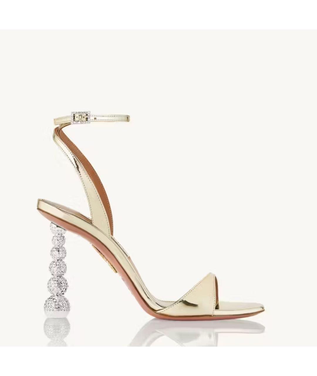 AQUAZZURA Золотые сандалии, фото 5