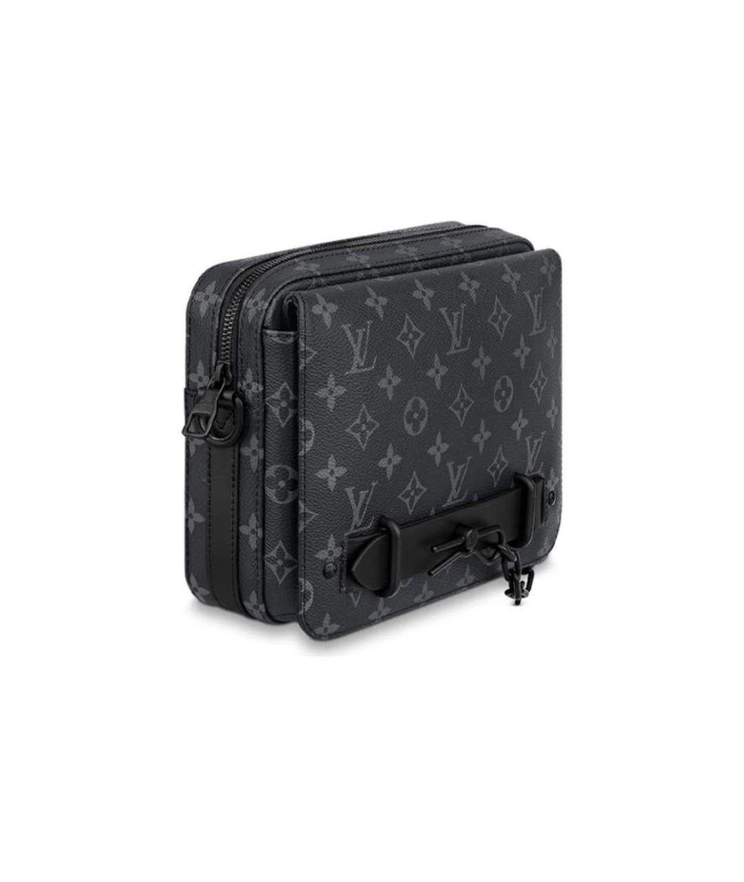 LOUIS VUITTON Черная кожаная сумка на плечо, фото 2