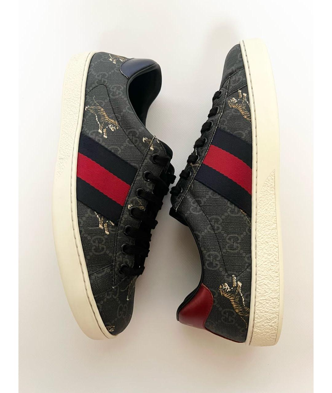 GUCCI Черные низкие кроссовки / кеды, фото 4