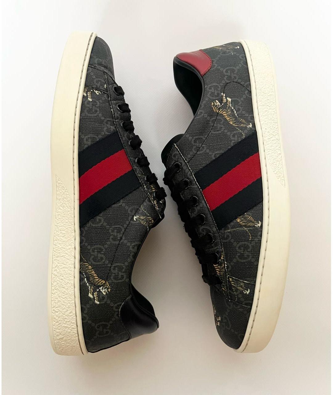 GUCCI Черные низкие кроссовки / кеды, фото 5