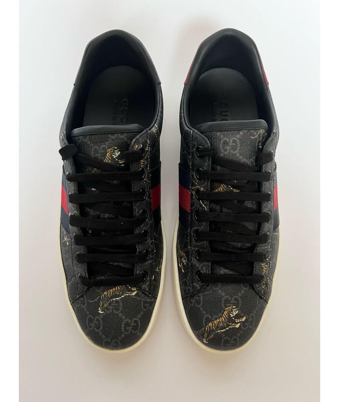 GUCCI Черные низкие кроссовки / кеды, фото 3