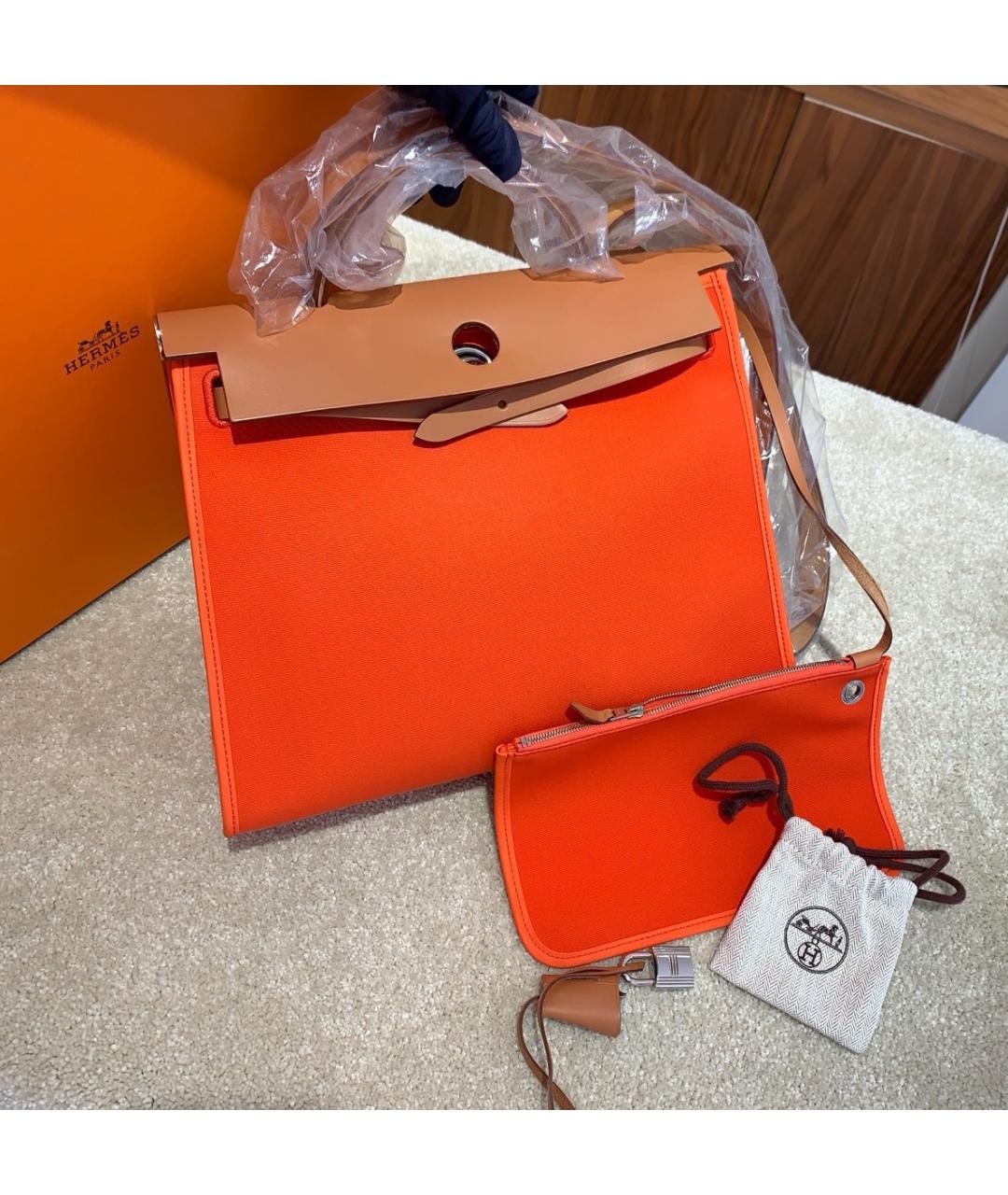 HERMES Оранжевая сумка через плечо, фото 6