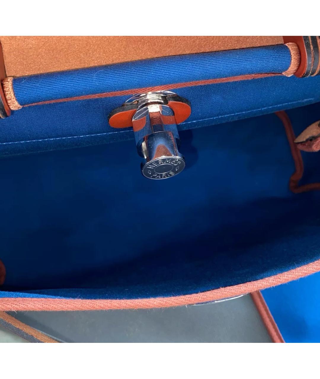 HERMES Синяя сумка с короткими ручками, фото 6
