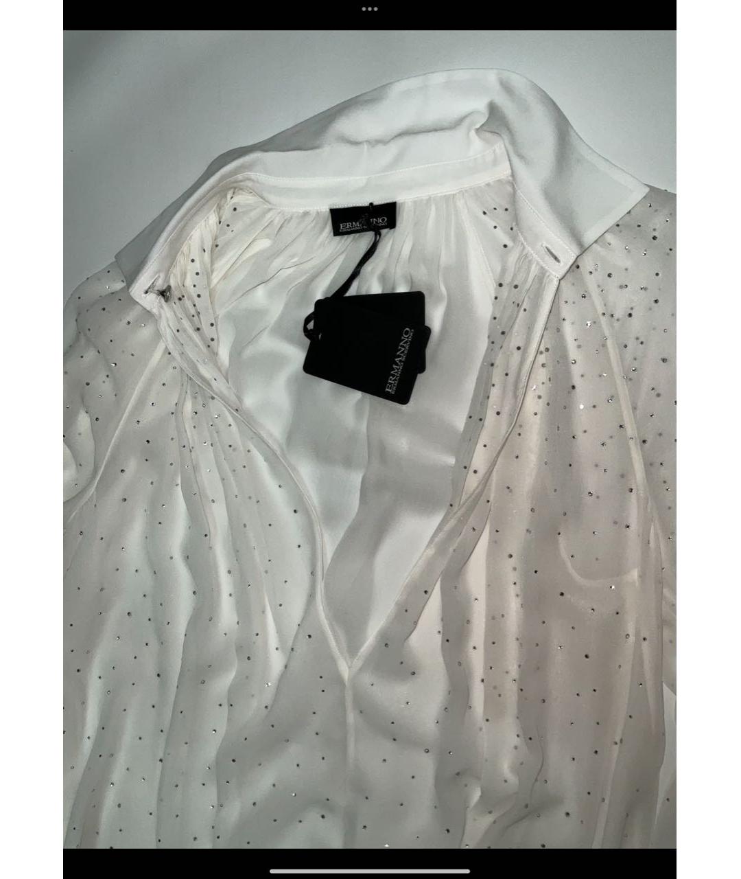ERMANNO SCERVINO Белая шелковая рубашка, фото 5
