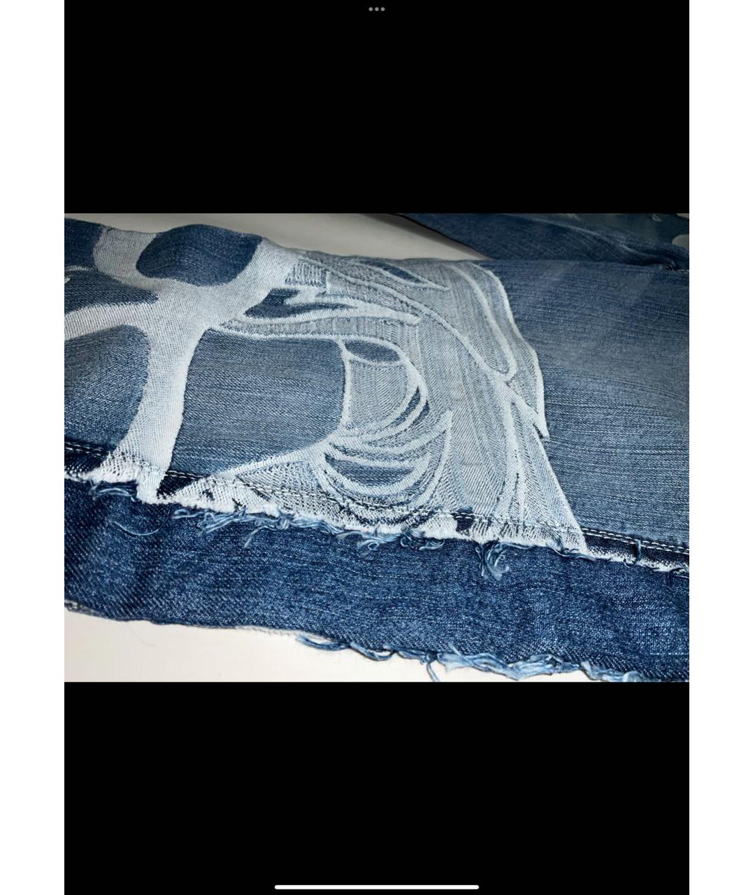ERMANNO SCERVINO Голубые хлопко-эластановые прямые джинсы, фото 3