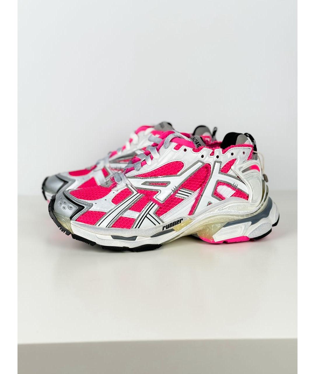 BALENCIAGA Белые кожаные кроссовки, фото 9