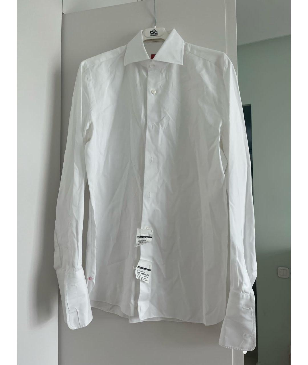 ISAIA Белая хлопковая классическая рубашка, фото 8