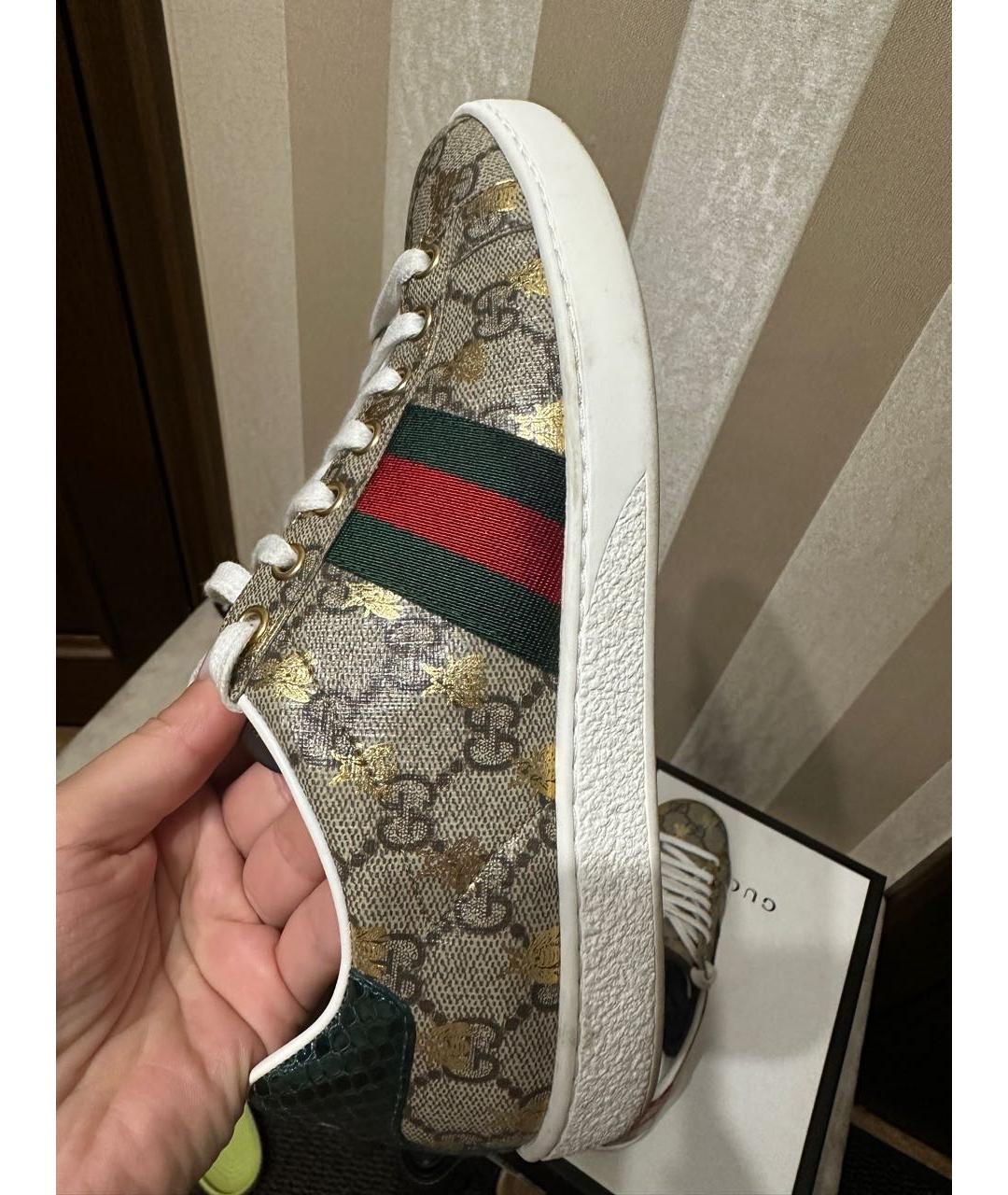 GUCCI Мульти кожаные кеды, фото 6