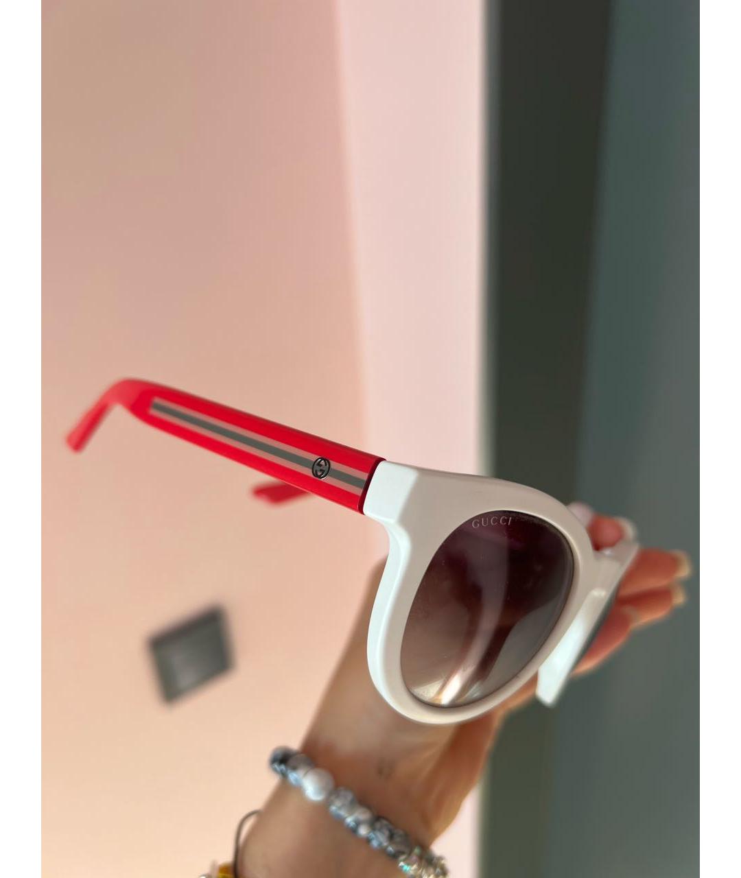 GUCCI Белые пластиковые солнцезащитные очки, фото 3