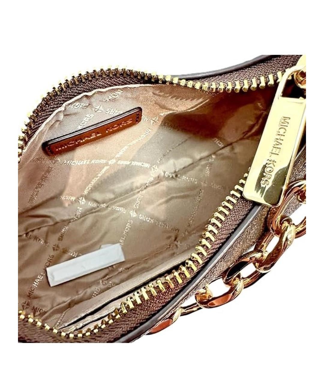 MICHAEL KORS Коричневая сумка через плечо из искусственной кожи, фото 6