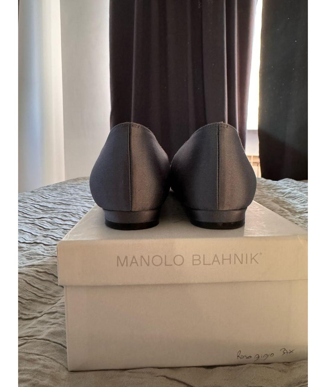 MANOLO BLAHNIK Серые балетки, фото 4