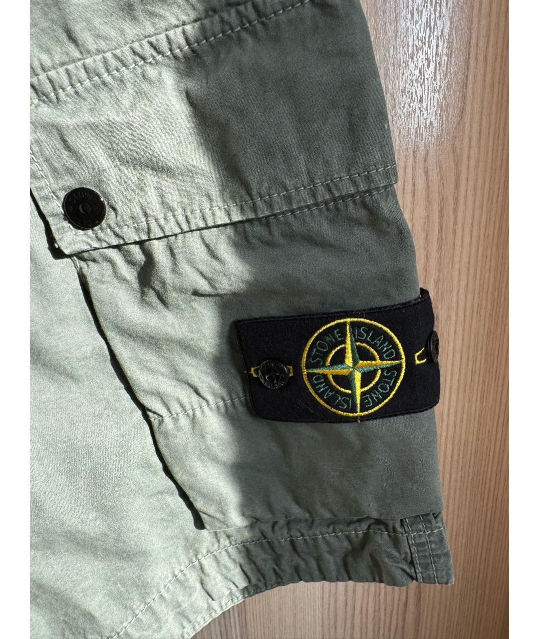 STONE ISLAND Зеленые шорты, фото 2