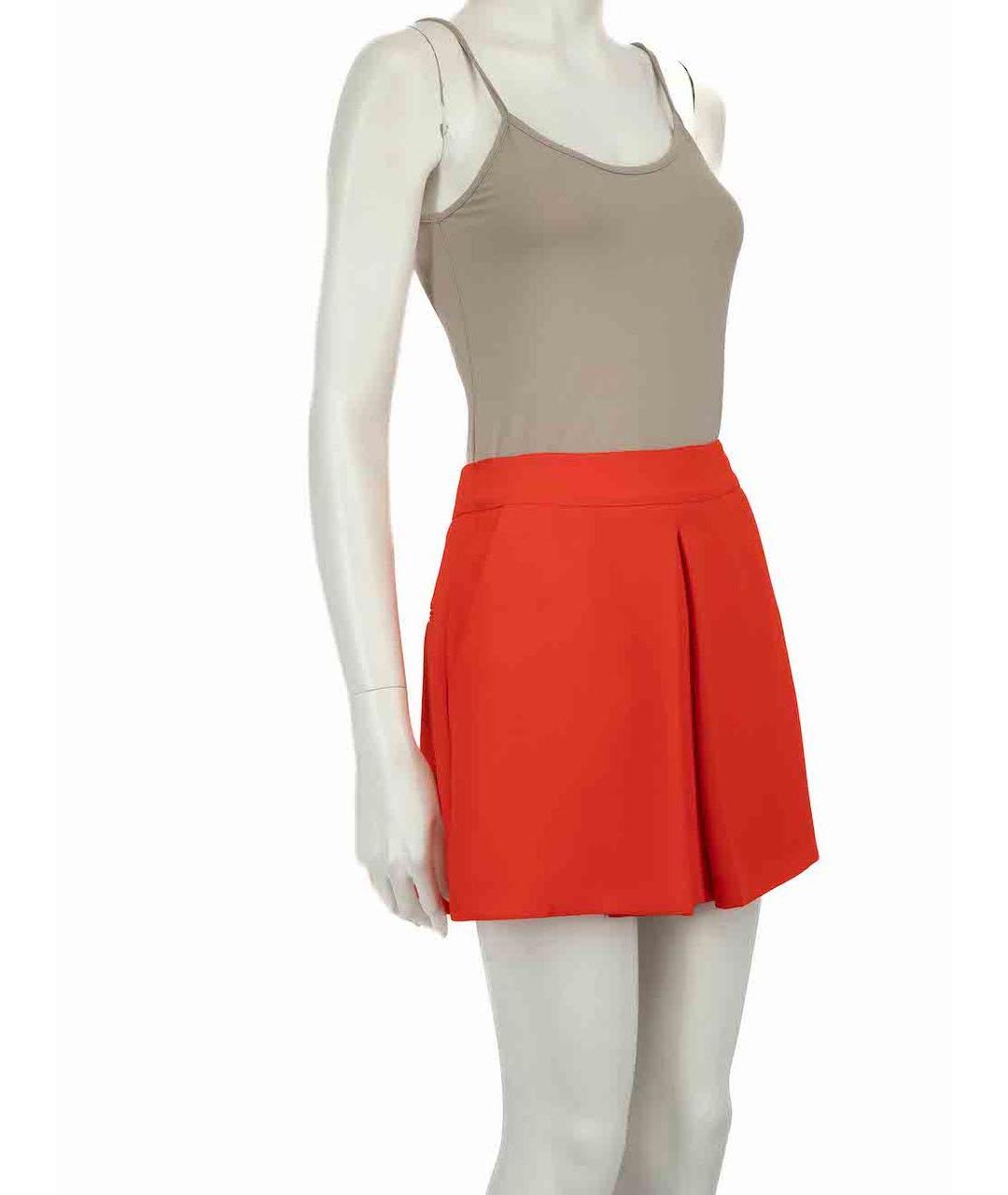MCQ ALEXANDER MCQUEEN Оранжевая полиэстеровая юбка мини, фото 2