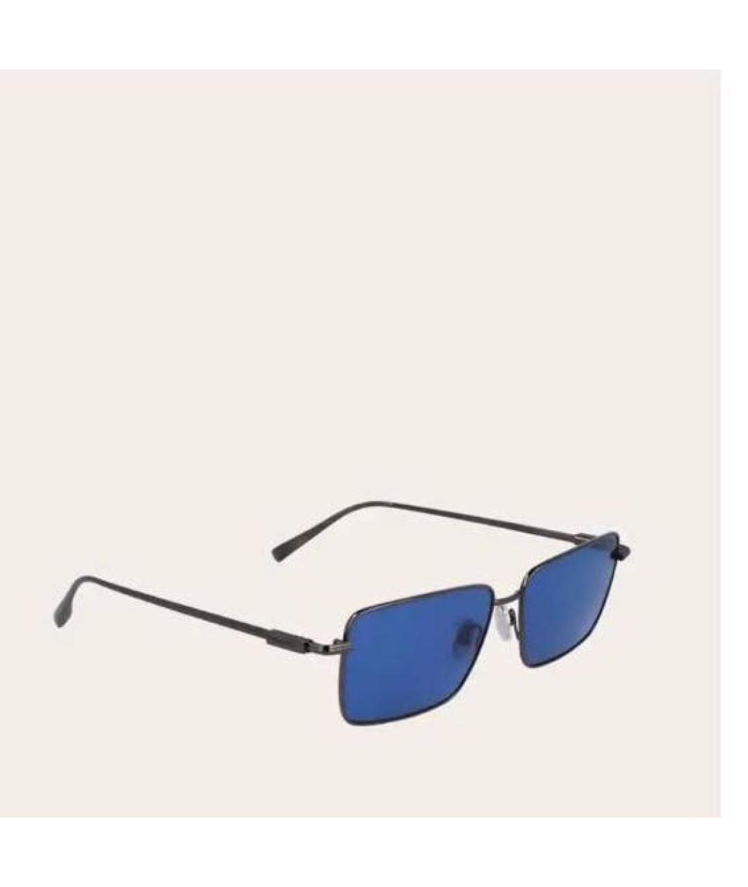 SALVATORE FERRAGAMO Синие металлические солнцезащитные очки, фото 6