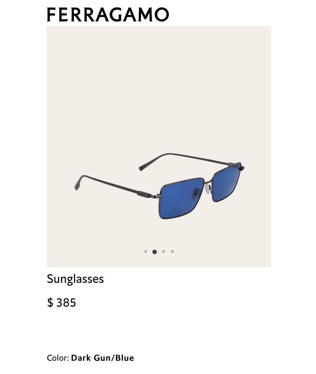 SALVATORE FERRAGAMO Синие металлические солнцезащитные очки, фото 5