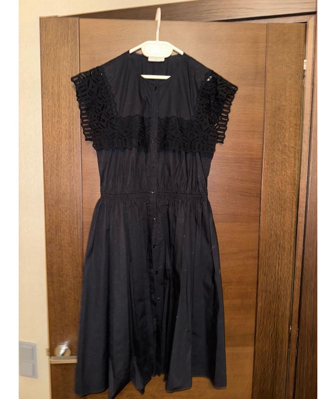 SANDRO Черное хлопковое коктейльное платье, фото 2