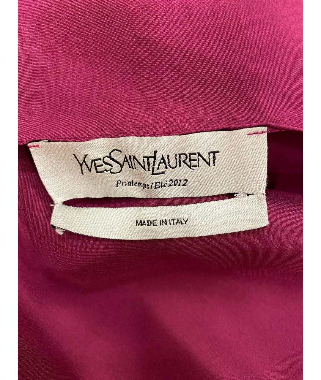 YVES SAINT LAURENT VINTAGE Фуксия шелковое повседневное платье, фото 3