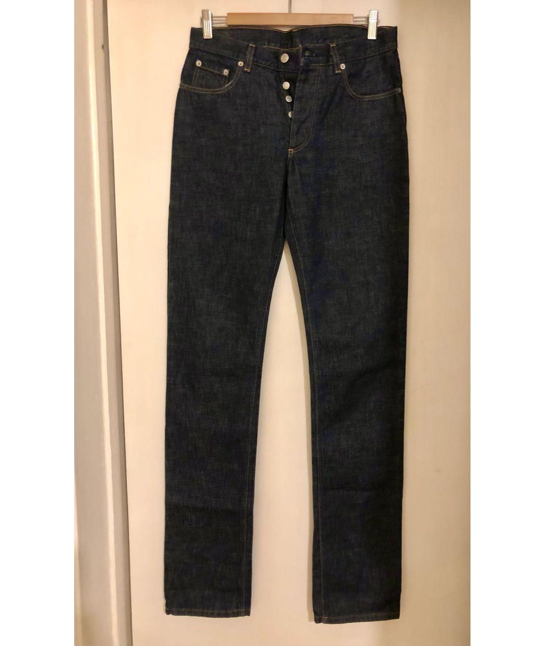 HELMUT LANG Темно-синие хлопковые прямые джинсы, фото 9