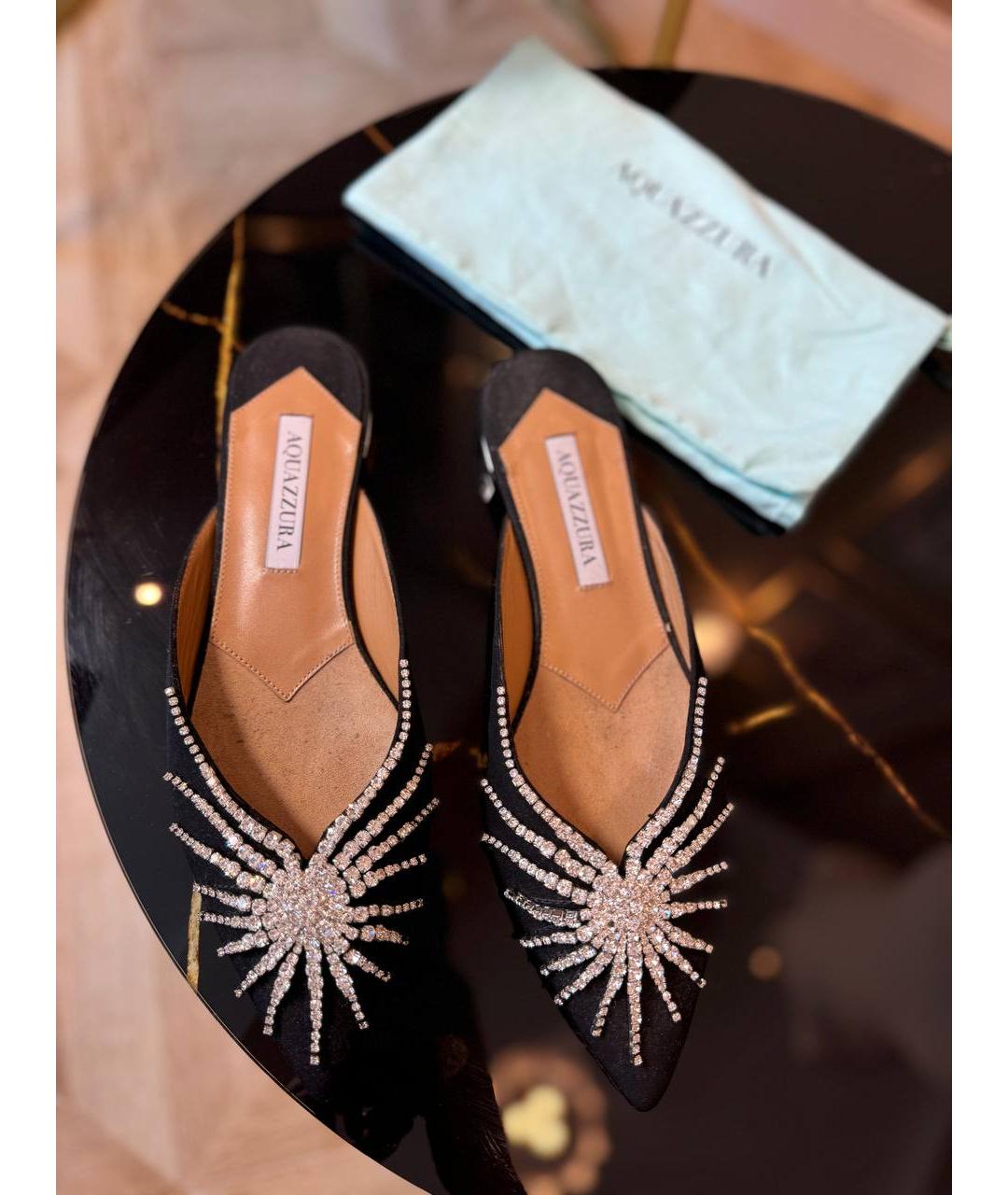 AQUAZZURA Черные мюли, фото 3