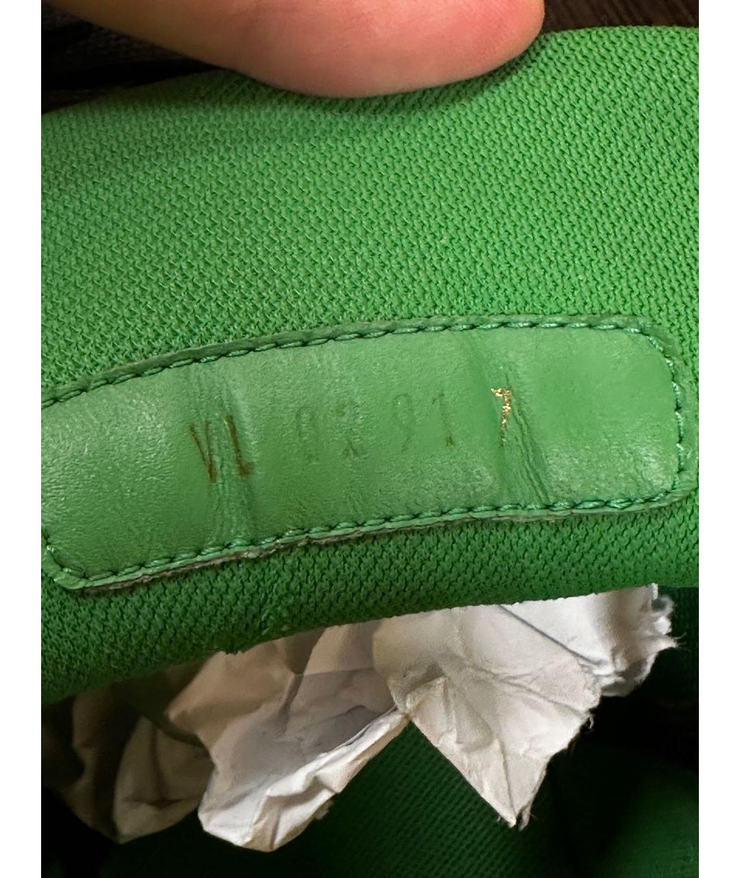 LOUIS VUITTON Зеленые кожаные низкие кроссовки / кеды, фото 5
