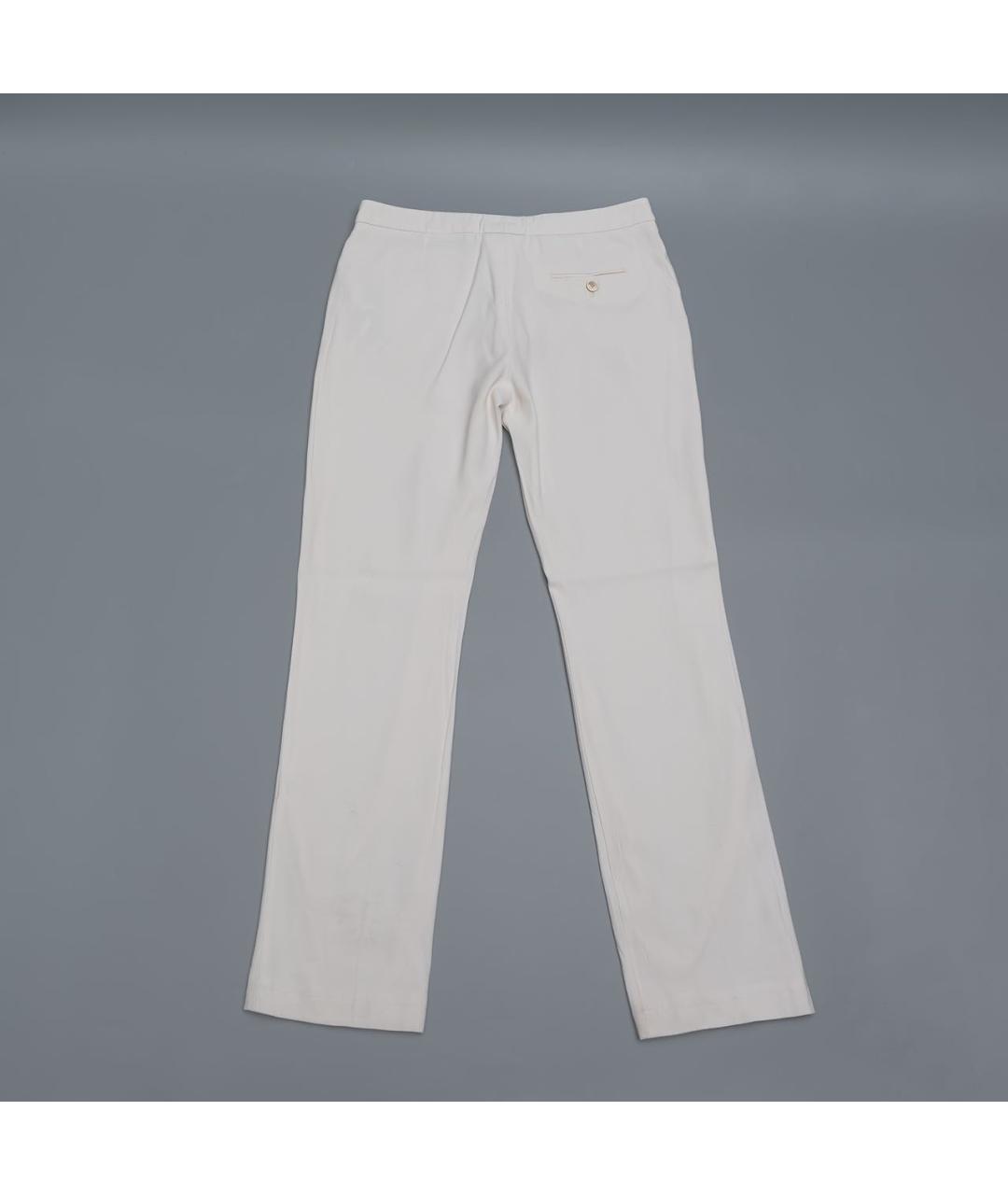 ALEXANDER MCQUEEN Белые вискозные прямые брюки, фото 2