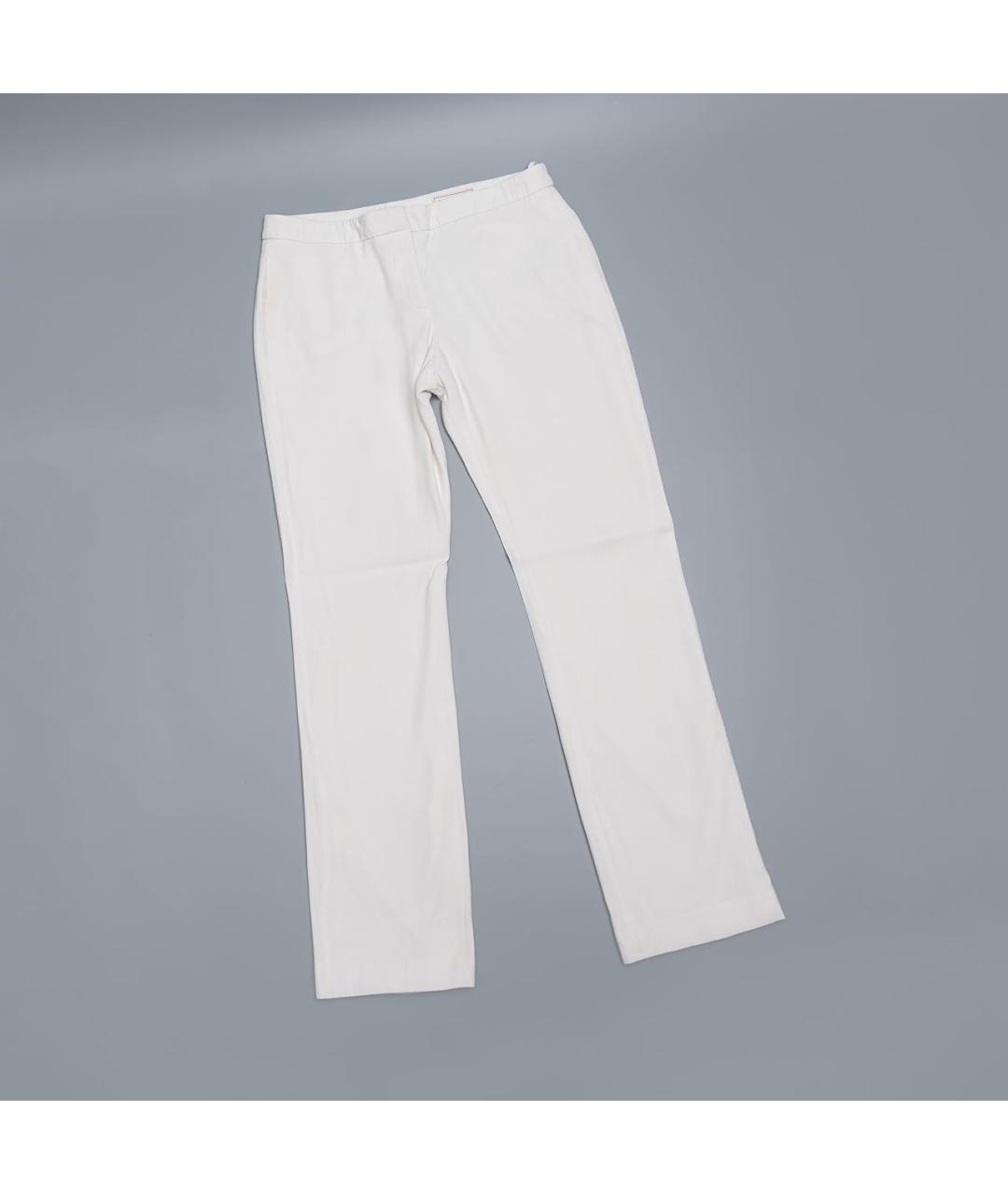 ALEXANDER MCQUEEN Белые вискозные прямые брюки, фото 9