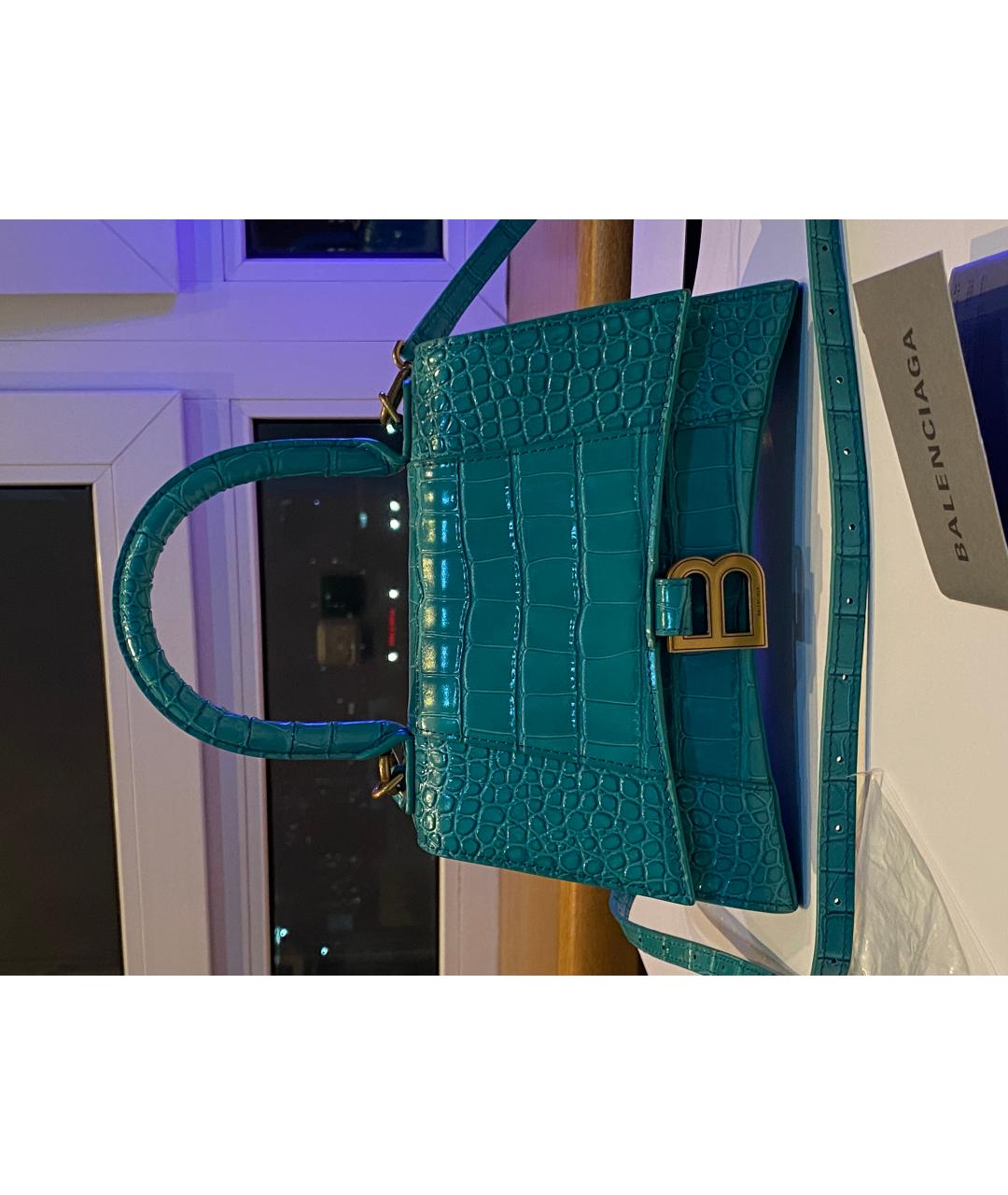 BALENCIAGA Зеленая кожаная сумка через плечо, фото 3