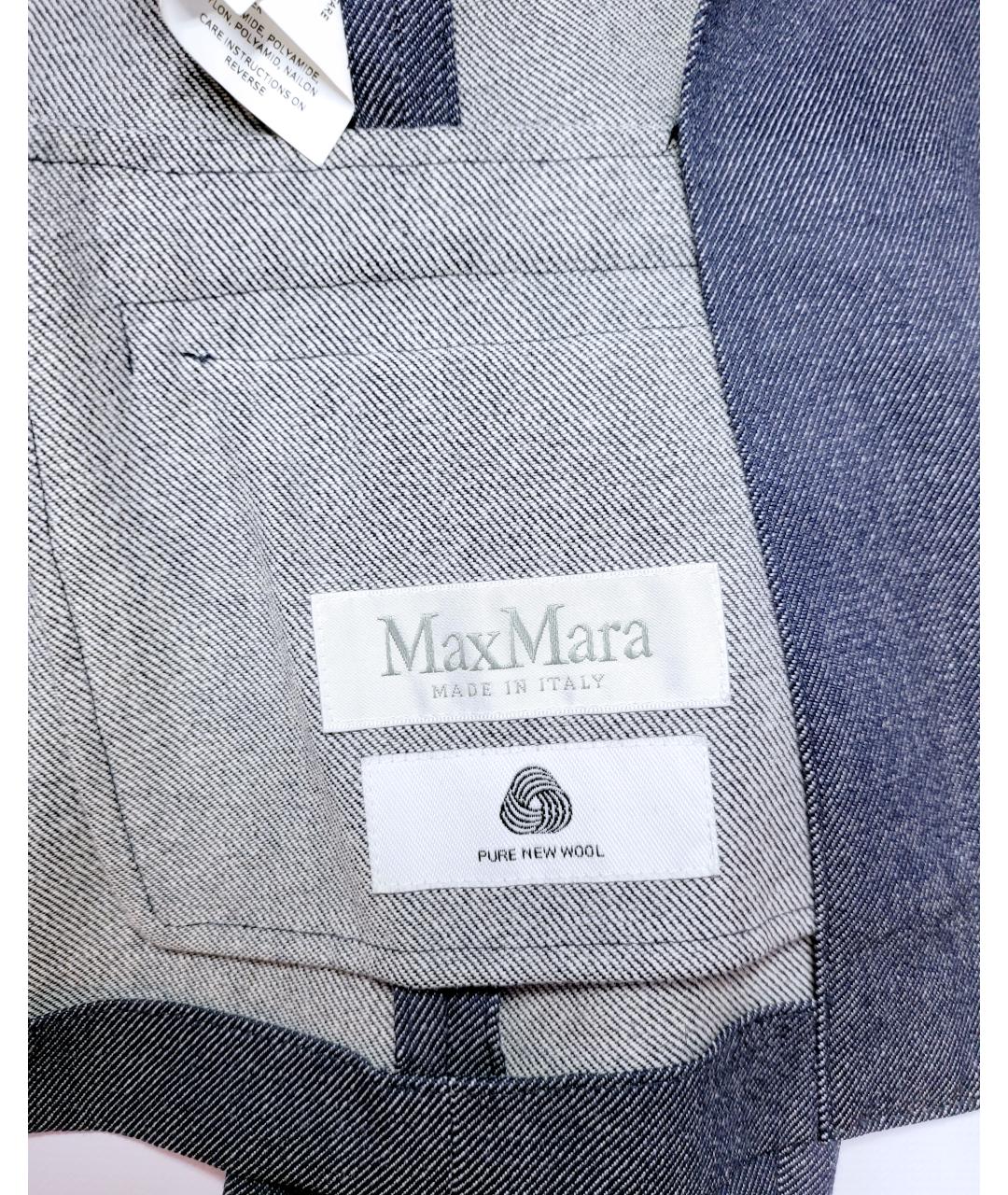 MAX MARA Синий шерстяной жакет/пиджак, фото 3