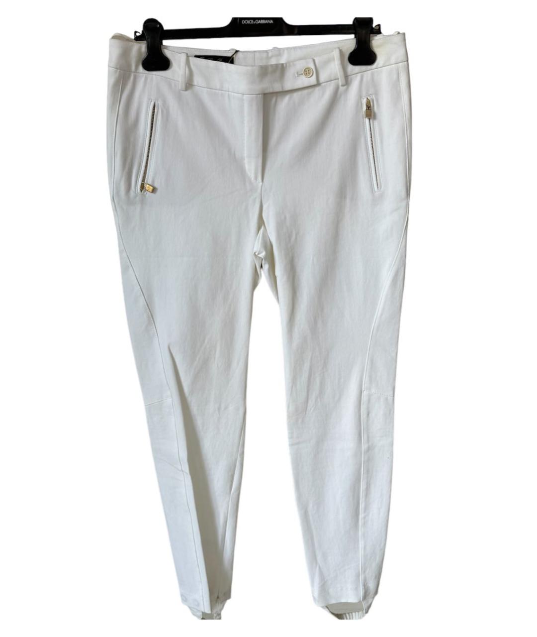 LORO PIANA Белые хлопко-эластановые брюки узкие, фото 9