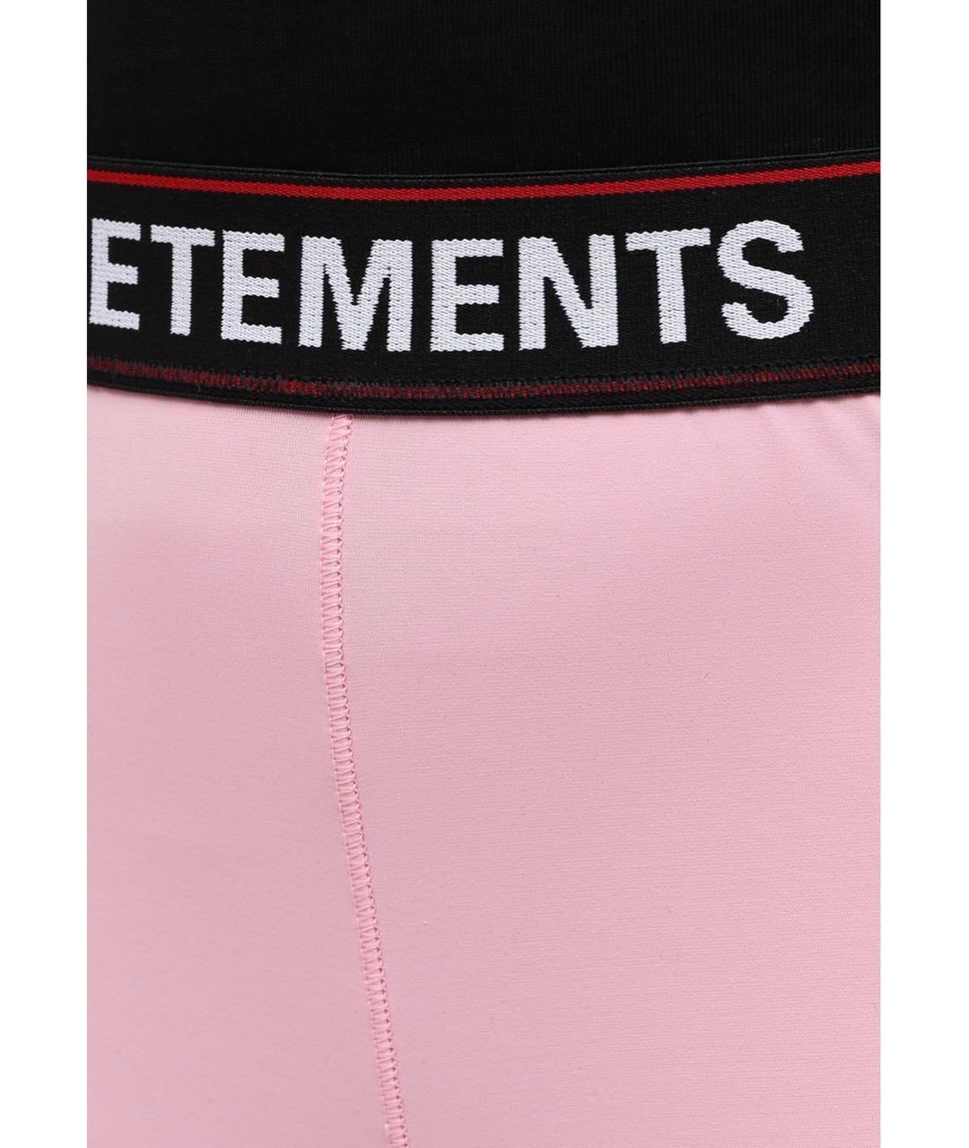 VETEMENTS Розовые полиамидовые леггинсы и велосипедки, фото 4